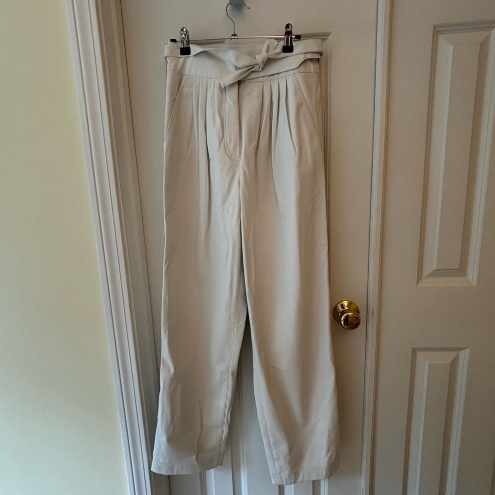 Elegant White Leather Wide Leg Pants